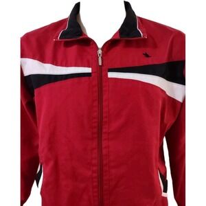 Bold Spirit Windbreaker Track Jacket Womens  Large Full Zip Pockets Embroidered